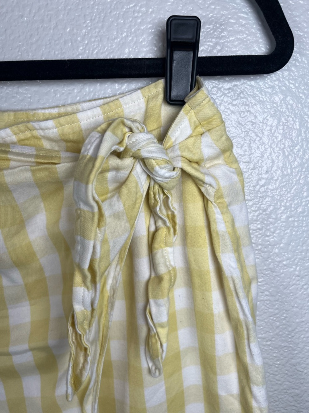Madewell Sarong Midi Wrap Skirt Yellow & White Gingham Tie-Waist Women’s 6 - Picture 5 of 12